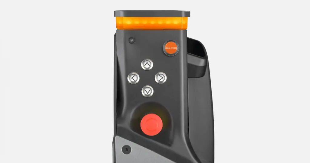 OPX 20 iGo neo yan tuş takımı: uzaktan kumandaya alternatif yön tuşları, iGo neo tuşu ve acil durdurma butonu