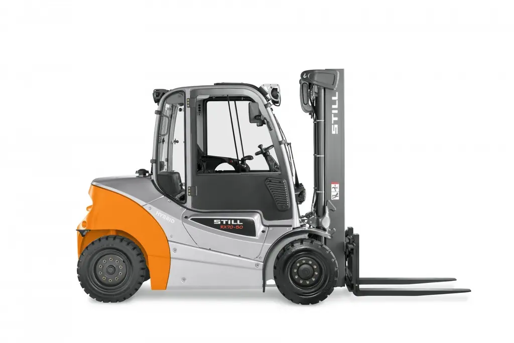 STILL RX 70-50 forklift, yandan stüdyo görünümü (kapıda RX70-50 etiketi)